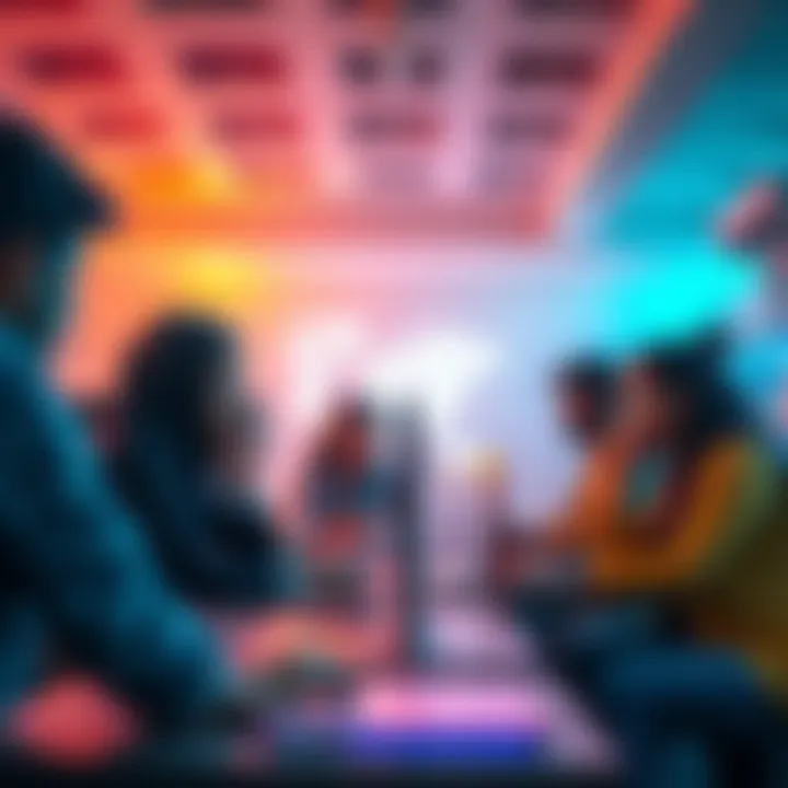 A group of students collaborating on web development at IIT Kanpur's Techkriti fest.