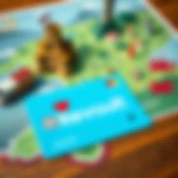A Junior Revolut card on a table next to a map of Wales showing popular landmarks like castles and hills