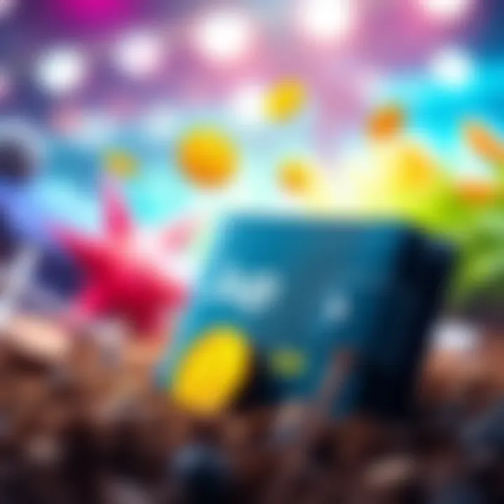 Graphic showing a digital wallet with farming icons and rewards symbols, highlighting migration benefits