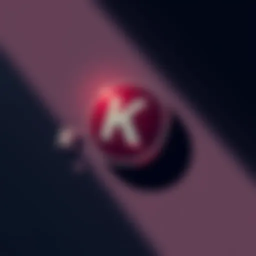 A digital representation of K Social casting a shadow over the Kaspa logo, symbolizing the potential legal risks and reputational damage it poses.