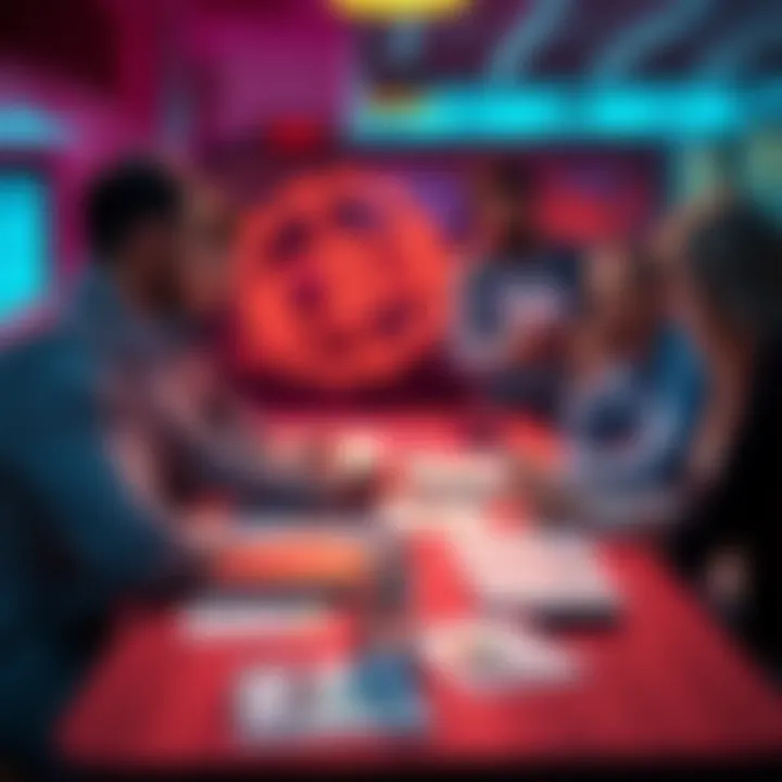 Investors discussing KAS holdings and strategies for the future around a table with charts and notes