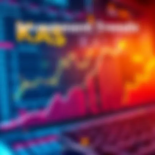 A graph showing rising investment trends for KAS with charts and arrows indicating growth.