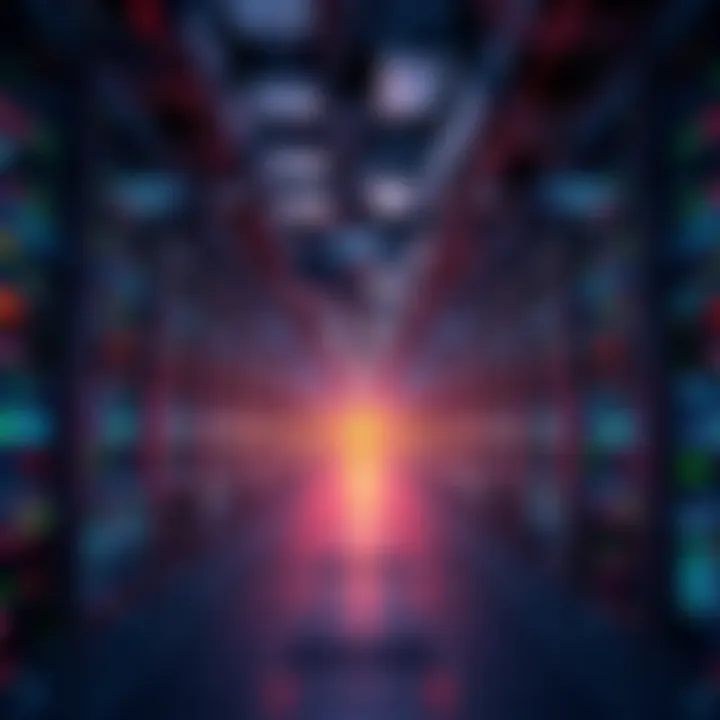 Conceptual image of Kaspa as a decentralized AI data center showcasing servers and network connections