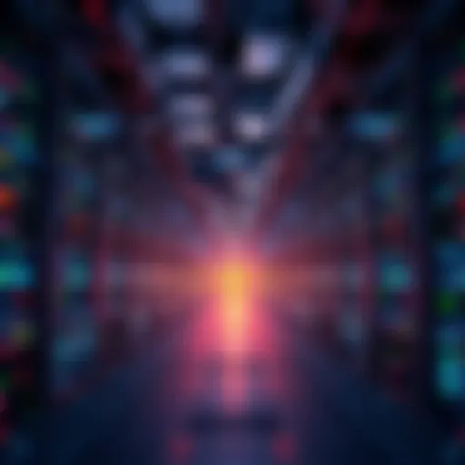 Kaspa Data Center Concept Conceptual image of Kaspa as a decentralized AI data center showcasing servers and network connections