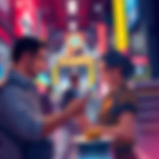 Kaspa Driving Market Change Retail investors engaging with Kaspa cryptocurrency while traditional investors look on.