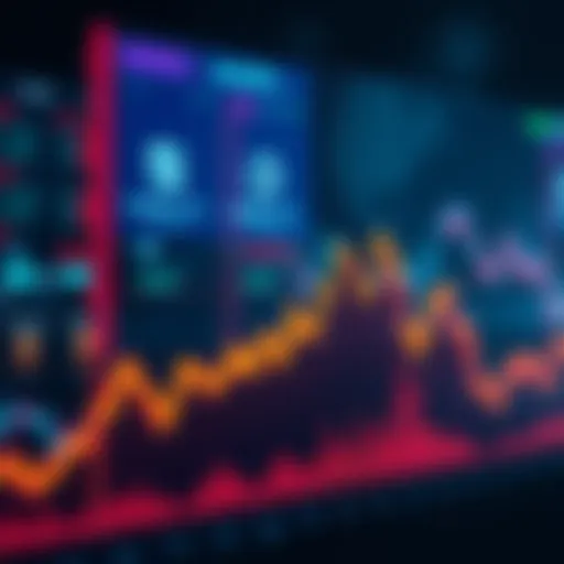 A chart showing the downward trend in Kaspa's value, indicating it has fallen below four cents, with a hard fork announcement in the background.