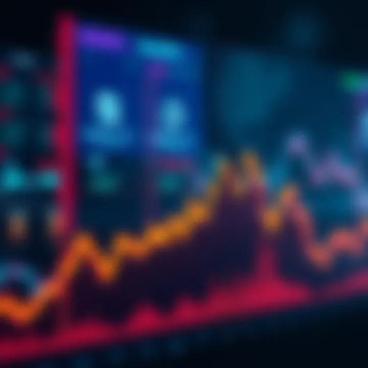 A chart showing the downward trend in Kaspa's value, indicating it has fallen below four cents, with a hard fork announcement in the background.