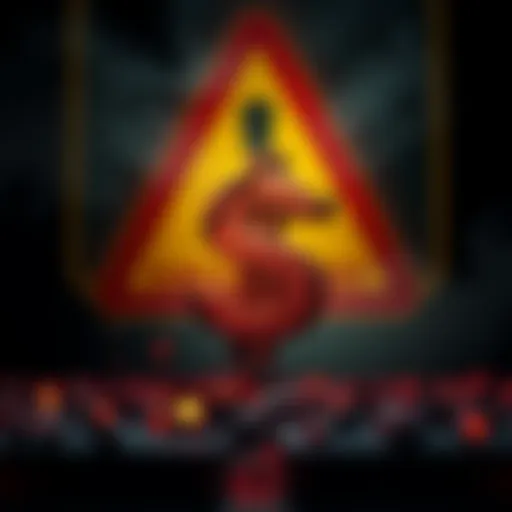 A visual representation of financial loss with an image of a broken dollar sign and a warning sign in the background.