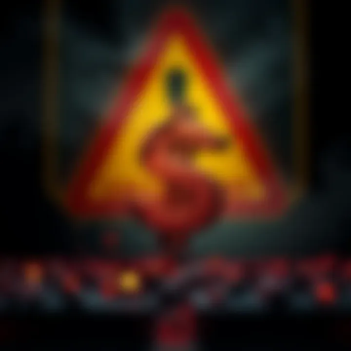 A visual representation of financial loss with an image of a broken dollar sign and a warning sign in the background.