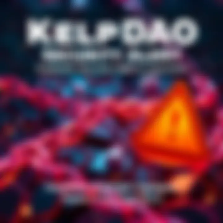 A visual representation of security vulnerabilities in cross-chain communications, featuring a conceptual image of broken chains and a warning sign, symbolizing the need for improved protocols in bloc...