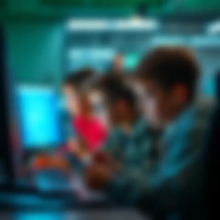 Young individuals participating in online scams to target Coinbase users, surrounded by computer screens and phones.