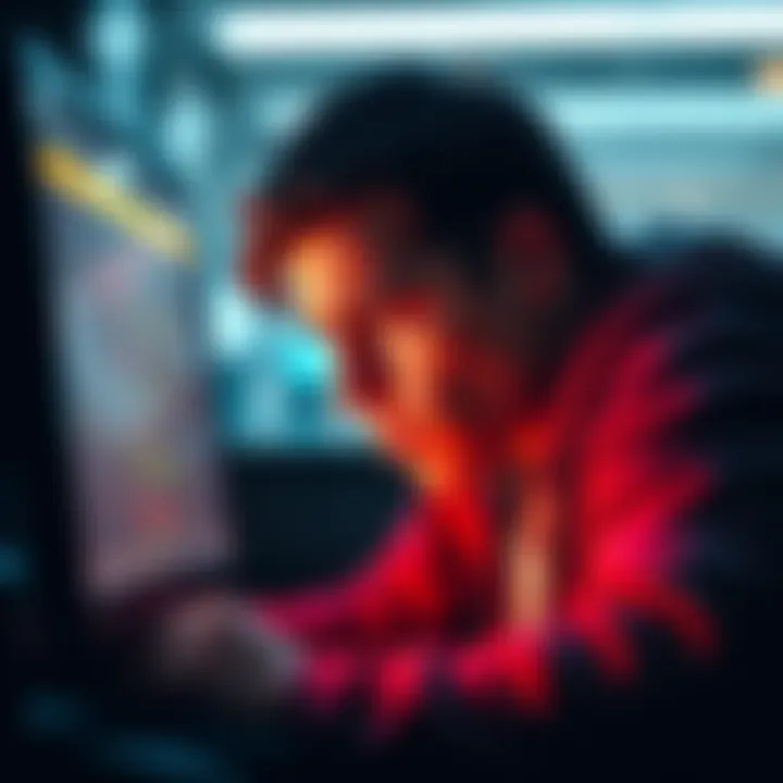 User staring at a computer screen in frustration over pending BTC withdrawal
