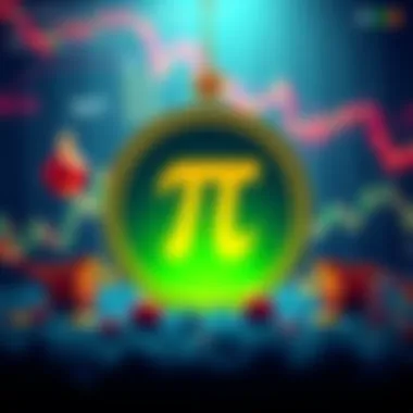 A graphic announcing Kraken's listing of PI Coin with festive decorations for Pi Day, featuring the coin symbol and a digital trading chart background.