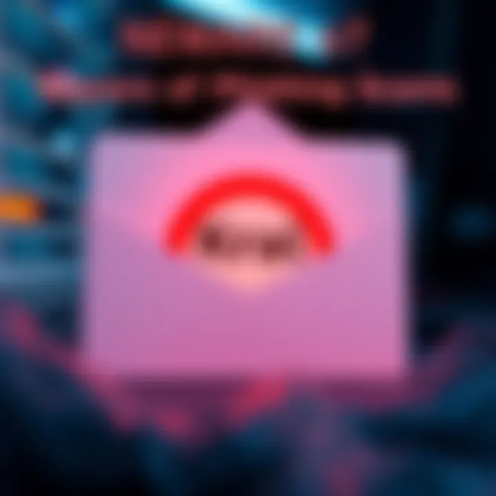 A mock email displaying a Kroll logo with warning signs around it, highlighting the dangers of phishing
