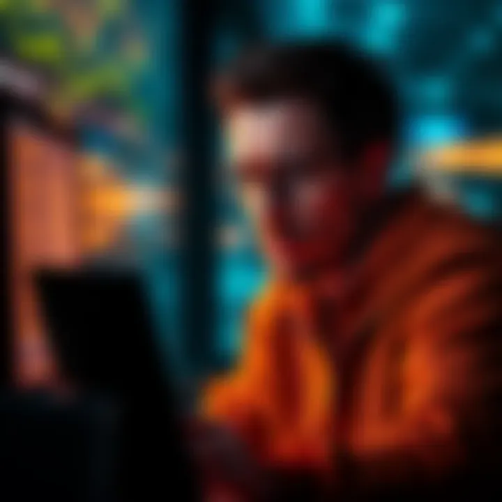 A person looking concerned while using a computer to buy cryptocurrency, highlighting privacy issues with KYC services.