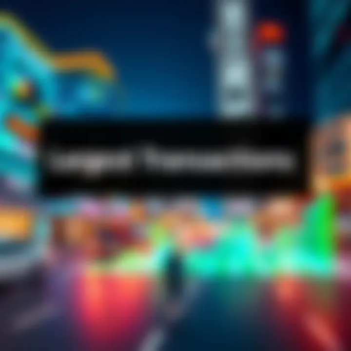 A graphic showing large transaction values on the PiScan site with market trends and community interest highlighted