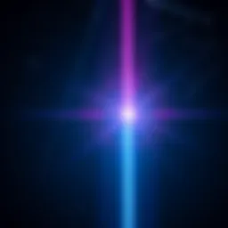 A bright laser beam shoots into a starry night sky, symbolizing exploration and possibilities in the universe.