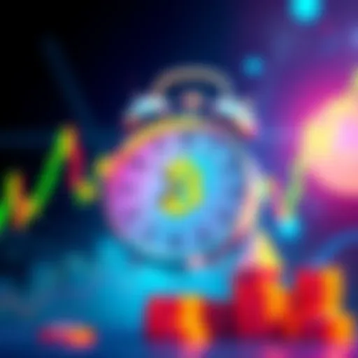 Illustration showing a clock and financial graphs emphasizing urgency for buying Bitcoin and Ethereum ETPs