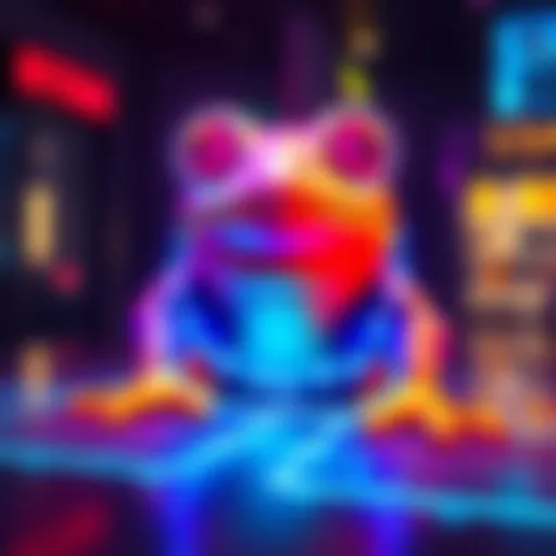 A colorful logo representing a Layer 1 blockchain designed for Pepe the Frog, featuring the frog character and vibrant graphics.