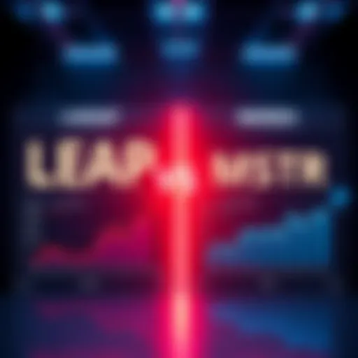 A comparison of LEAP options and MSTR shares with charts showing potential returns and risks