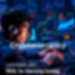 A person looking at a laptop with cryptocurrency charts and community forums open, engaging with online resources for beginners in crypto.