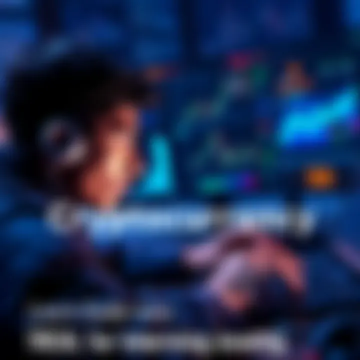 A person looking at a laptop with cryptocurrency charts and community forums open, engaging with online resources for beginners in crypto.