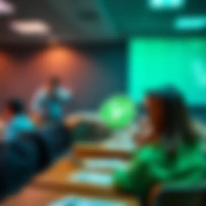A lecturer hands out Vertcoin to students in a classroom setting, promoting cryptocurrency education.