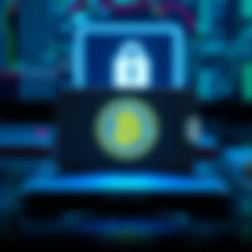 A Ledger cold wallet device displaying a Bitcoin logo, set against a blurred tech background to emphasize security.