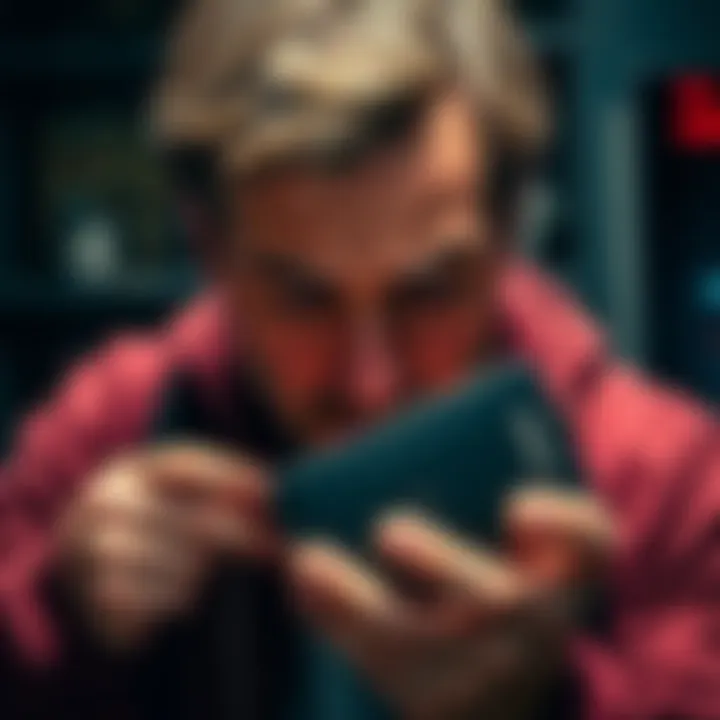 A frustrated customer holding a Ledger wallet, showing signs of disappointment due to hardware issues and lack of support.