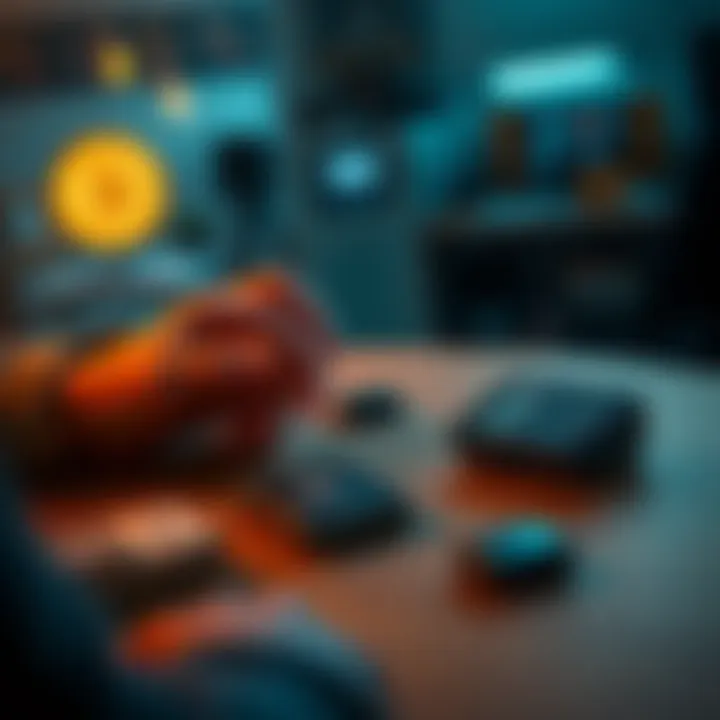 A person considering options for generating a new seed phrase for their Ledger device, with a visual of old and new devices on a table.