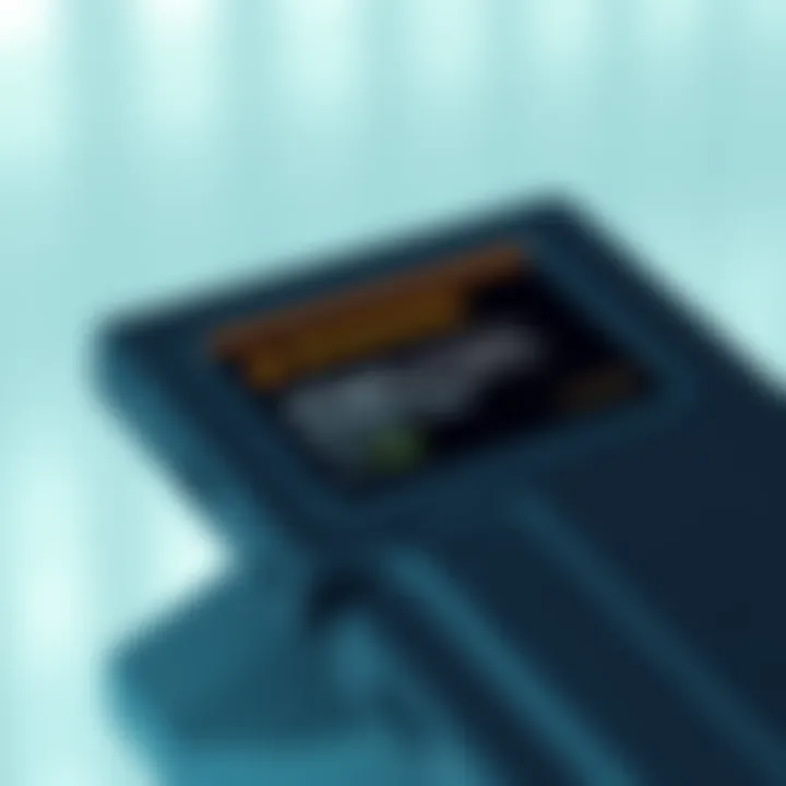 A close-up of a Ledger hardware wallet displaying a warning about firmware updates and security risks