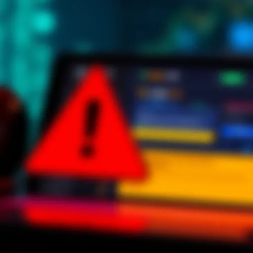 A graphic showing a warning symbol next to a Ledger Live interface displaying a large crypto swap transaction without KYC alert