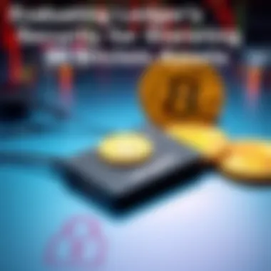 A Ledger Nano S Plus hardware wallet next to a Bitcoin symbol, showing a focus on cryptocurrency security.