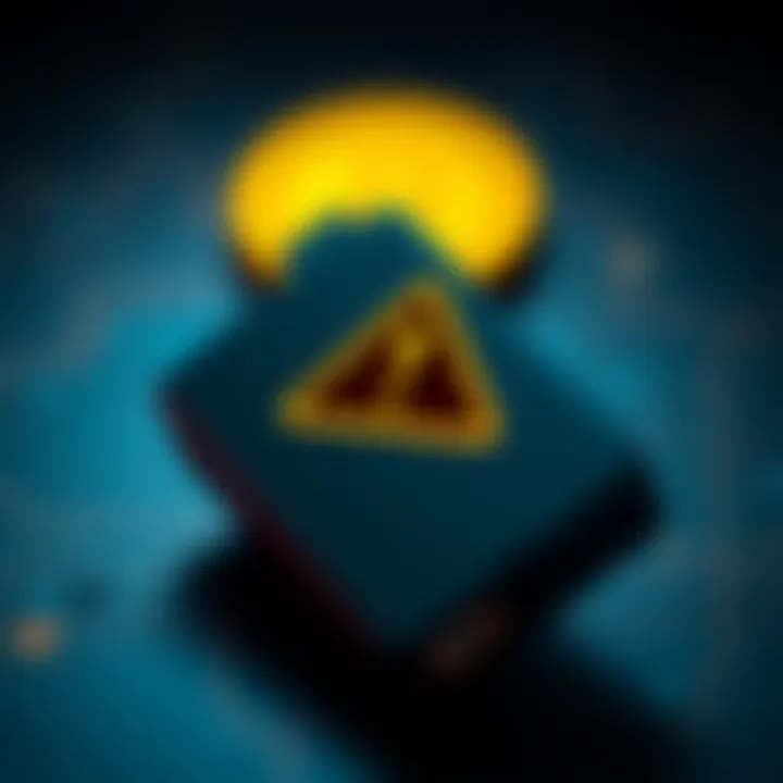 A Ledger Nano X device showing a warning symbol, indicating potential security concerns related to unauthorized Bitcoin theft.