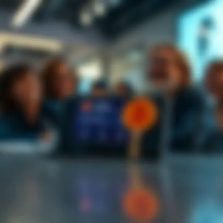 Ledger Recovery Key Overview A Ledger device displaying the new Recovery Key feature with users looking pleased in the background, highlighting the ease of backup and updates.