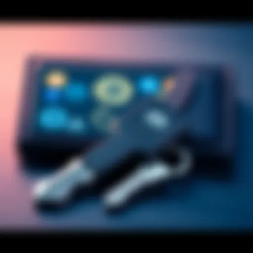 Ledger Recovery Key A close-up of a Ledger recovery key next to a wallet displaying cryptocurrency icons, emphasizing its importance in secure storage.