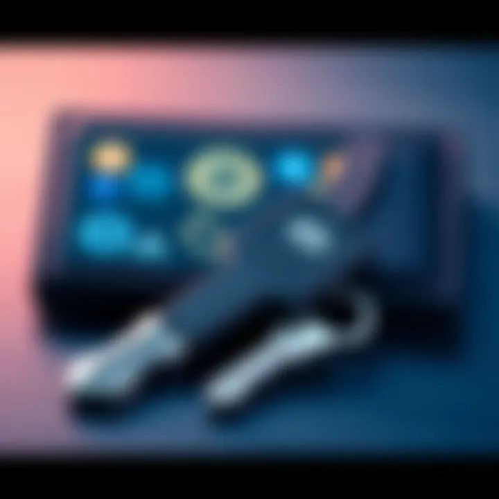 Ledger Recovery Key A close-up of a Ledger recovery key next to a wallet displaying cryptocurrency icons, emphasizing its importance in secure storage.