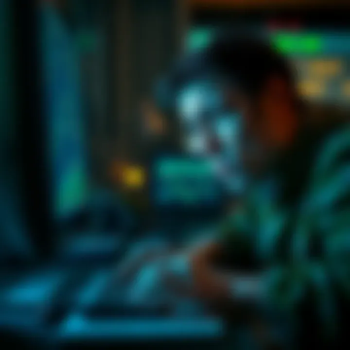 A person looks confused and worried while typing on a computer, representing struggles with recovery phrase for Ledger Nano S.