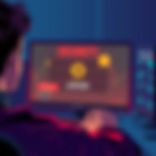Illustration of a person looking concerned at a computer screen displaying security alerts related to Ledger.