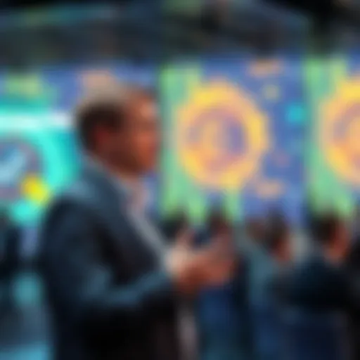 Leemon Baird Discussing Security Strategies Leemon Baird presenting insights on Hedera's layered security approach and post-quantum TLS at a tech conference