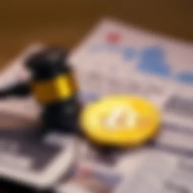 Legal Threat to Bitcoin A gavel rests on top of a Bitcoin symbol, representing legal challenges to cryptocurrency ownership.