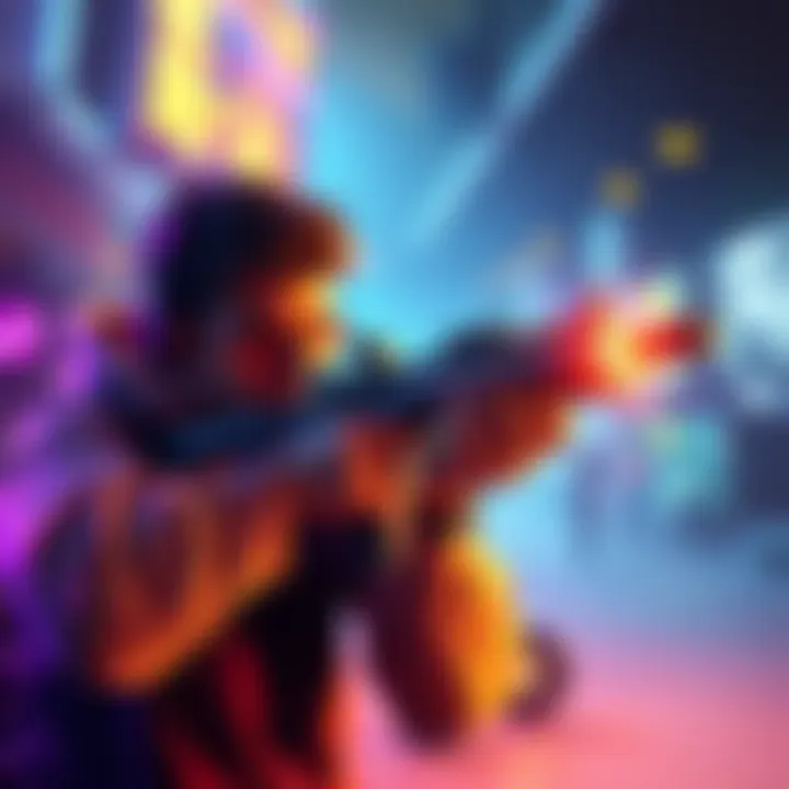 Lemat sidearm in action Gamer aiming with the Lemat sidearm in a vibrant game setting