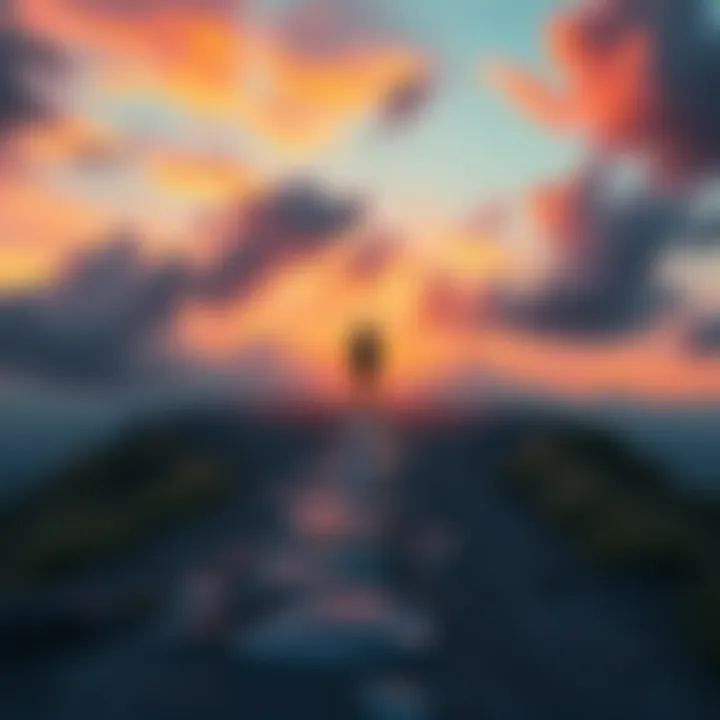 A person standing at a crossroads, pondering choices that lead to life changes, with paths leading in different directions.