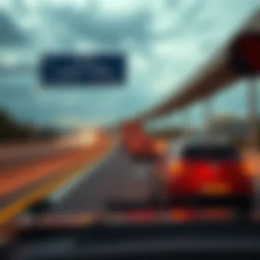Light Traffic on Labor Day A car driving on a clear highway with minimal traffic during Labor Day weekend.