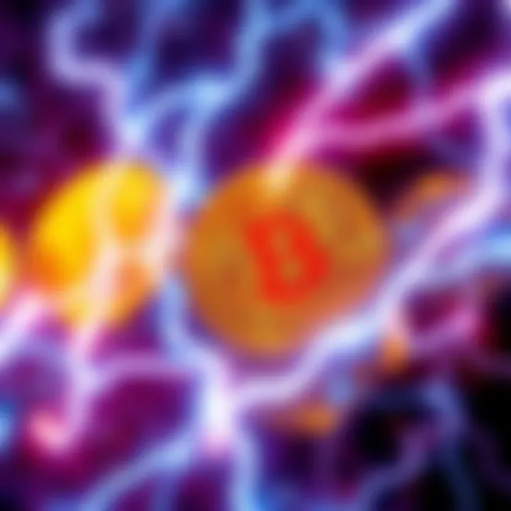 Lightning Channels in Bitcoin Transactions A visual representation of Bitcoin Lightning channels demonstrating transactions and liquidity management