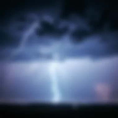 Lightning Strikes During Storm A dramatic lightning strike illuminating the sky during a storm, showcasing nature's power.
