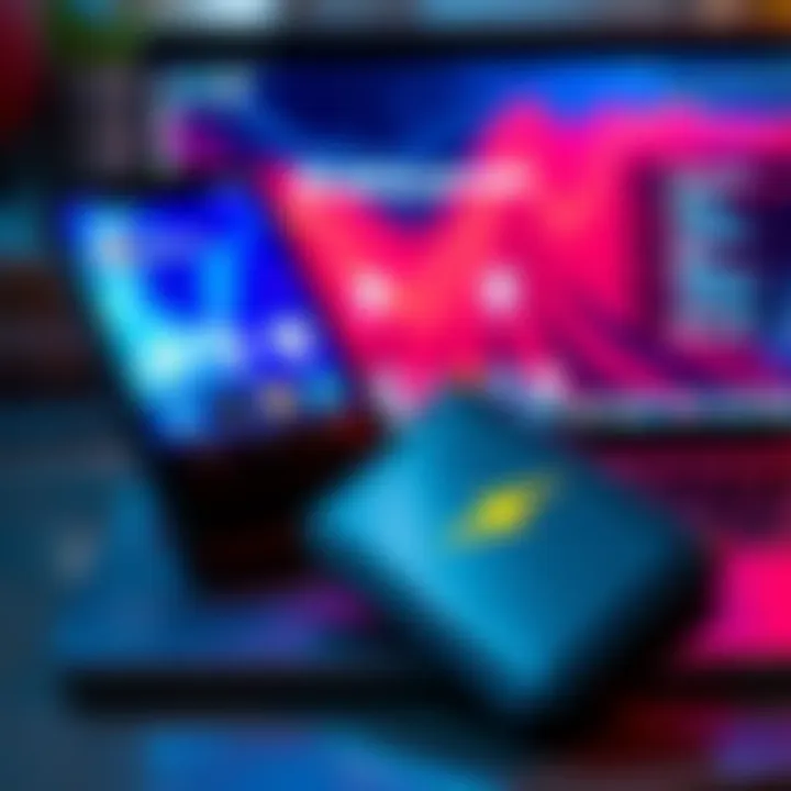 A selection of popular lightning wallets displayed on a smartphone and laptop screen, showcasing their features.