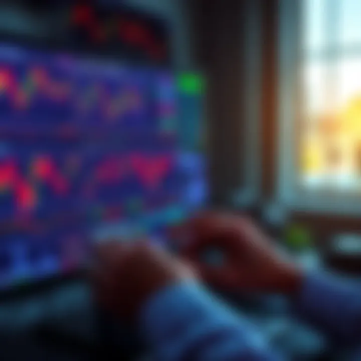 Liquidity Pool Repositioning A person analyzing graphs and charts related to liquidity pools on a computer screen, showing trends and potential losses in trading.