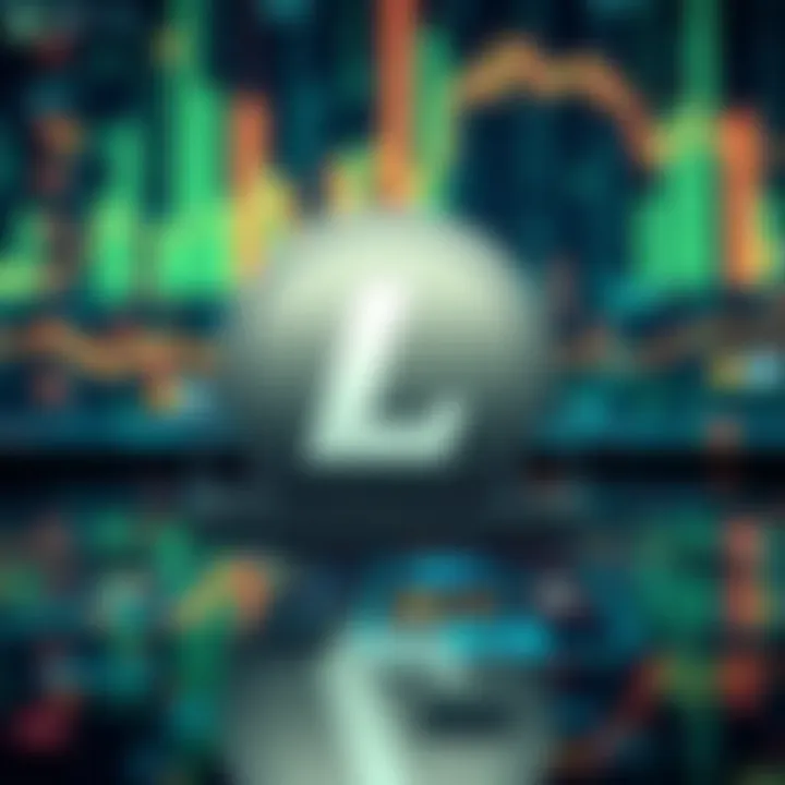 The Litecoin logo displayed on a digital backdrop representing cryptocurrency growth and innovation.