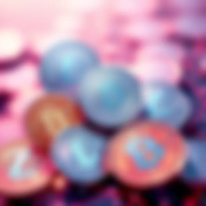 Illustration showing multiple Litecoin coins with varied amounts indicating standardized peg-ins for MWEB privacy